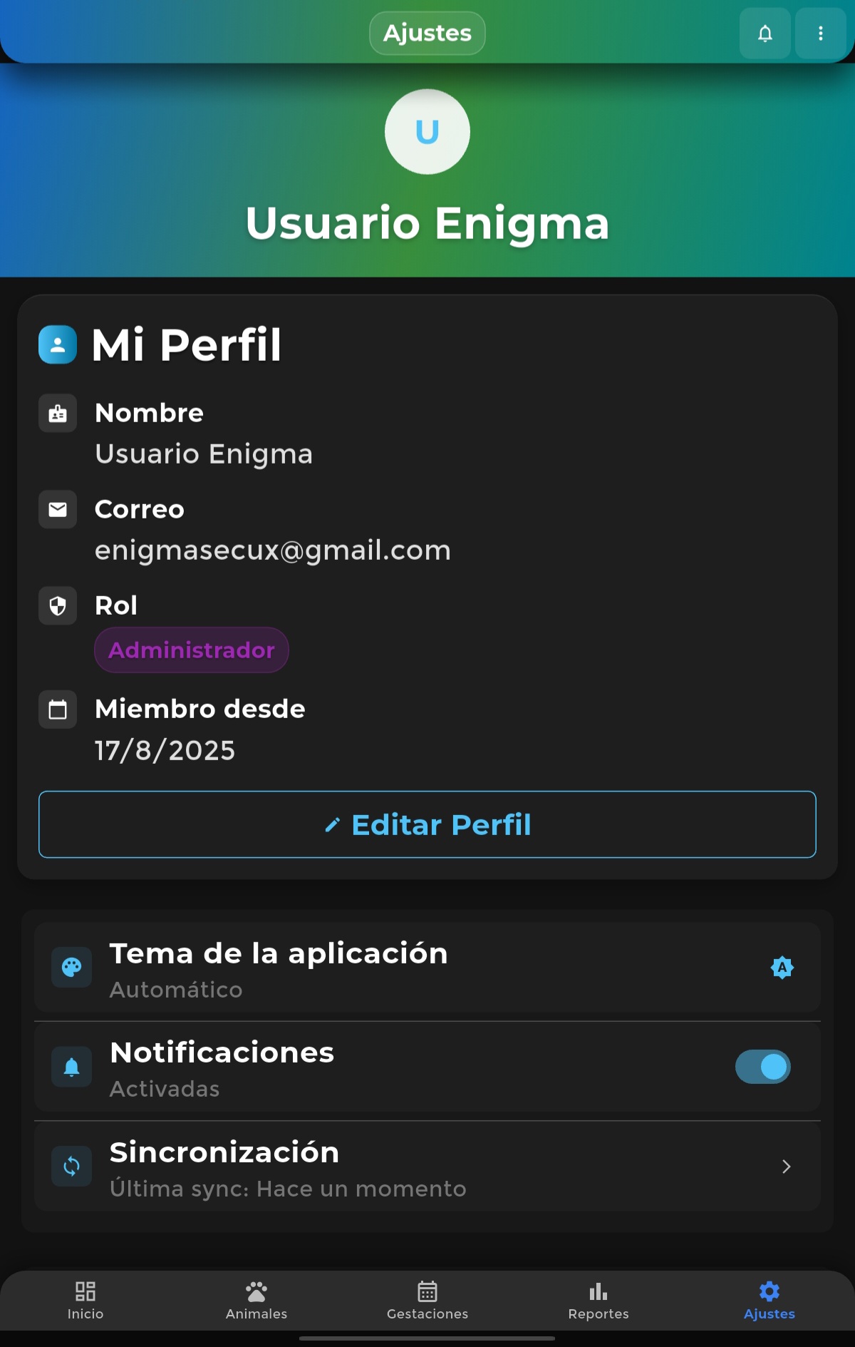 Ajustes y Personalización de Usuario